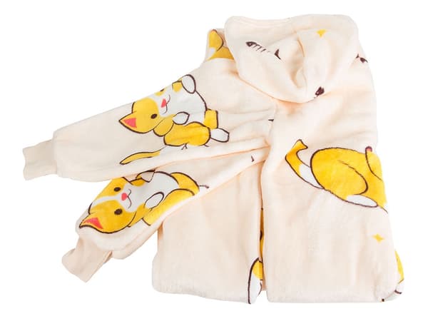 Tæppe-sweatshirt med hætte teddyfleece oversize one size