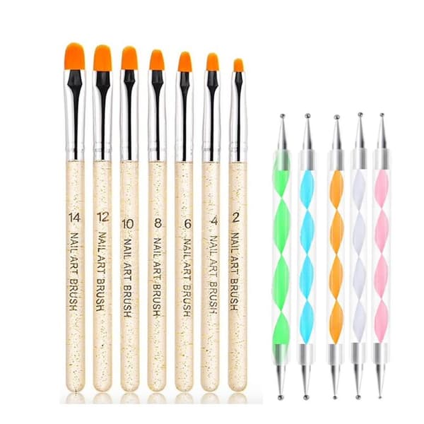 Negleværktøj - 7 Pensler & 5 Dotting Tools til Perfekt