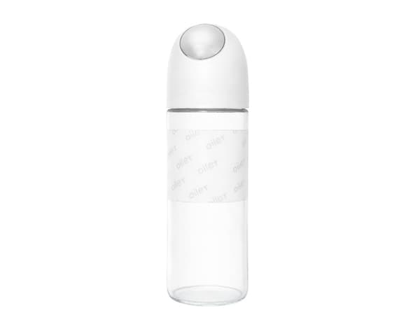 Oljedispenser i glas 510 ml med gravitationslock vit