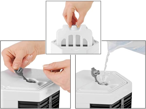 Mini luftkonditionering 2-i-1 USB med luftfugter 8 W