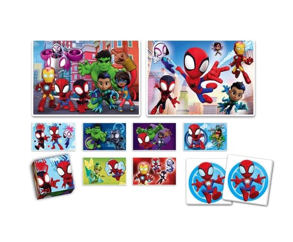 Utbildningsset barn 3+ Disney/Marvel pussel 30/48 bitar, memo, 6 block