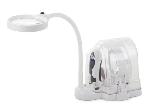 Bordslupp med LED 2-i-1 handlupp 3 linser 2,5x/5x/16x
