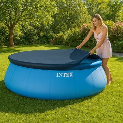 Poolovertræk vinyl 244 cm til Intex Easy Set pool, mørkeblå