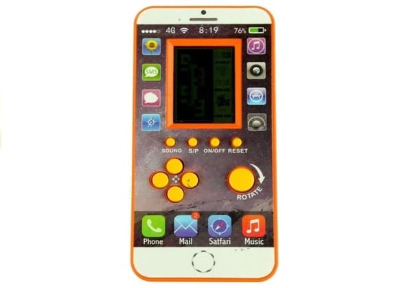 Bærbart Tetris-håndspil i mobiltelefonformat 14 cm