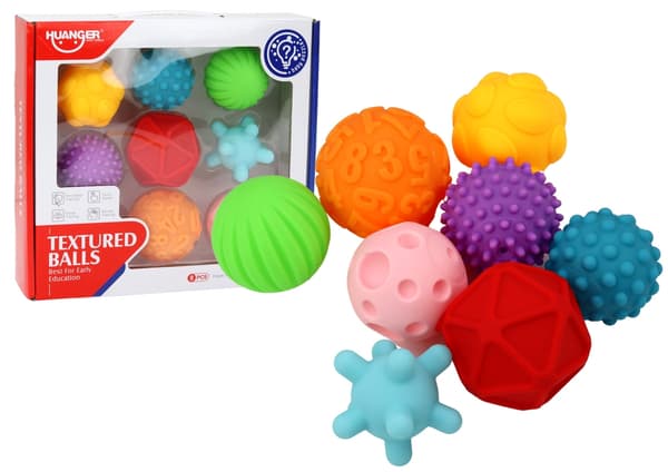 Sensoriske bolde baby 6+ mdr bløde med lyd og teksturer, 6-pack