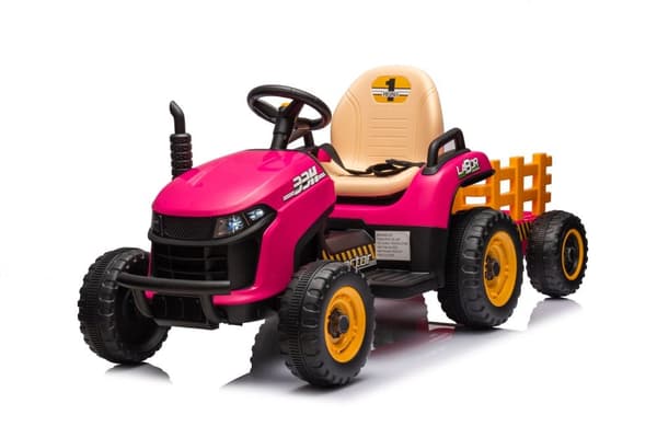 Batteridriven lektraktor för barn rosa BBH-030