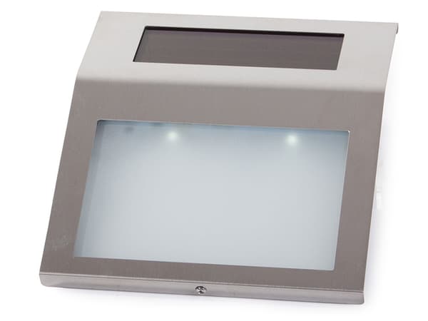 Solcellsdriven husnummerskylt rostfritt stål 18x20 cm LED