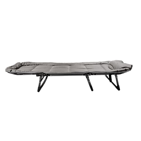 Sammenklappelig campingfoldeseng 190x63 cm stålram justerbar ryg grå