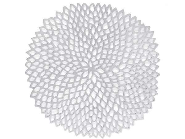 Rund bordstablett i plast silver Ø41 cm 1-pack