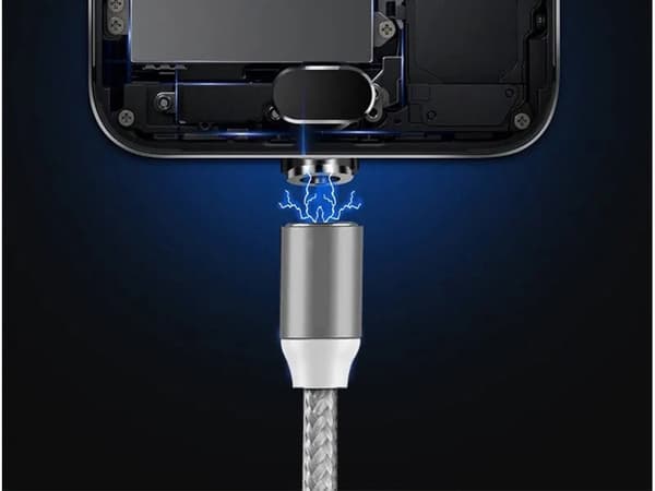 Magnetisk laddkabel 3-i-1 USB-C/Micro USB/Lightning 1 m