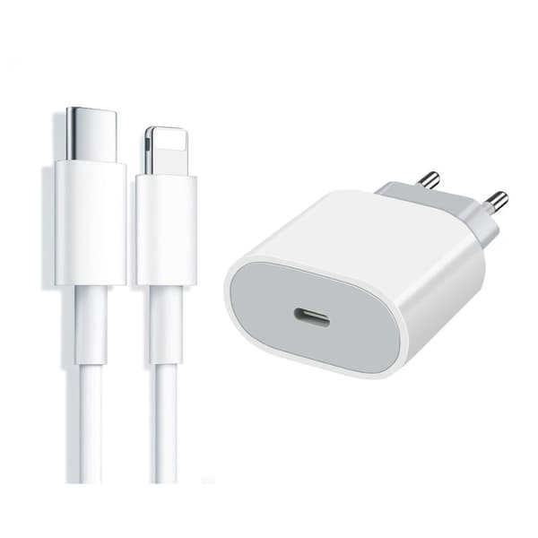 iPhone Oplader Hurtigoplader - Adapter + Kabel 25W lightning - USB-C 2m