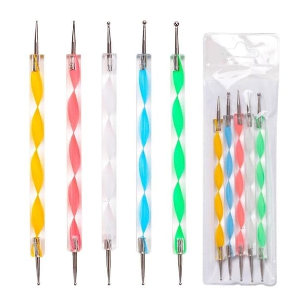 Perfekt Nagelkonstset - 3 UV Penslar + 5 Dotting Tools