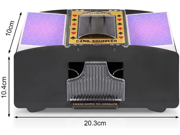 Kortblander til 2 kortspil batteridrevet 4xAA sort