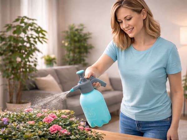Manuell tryckspruta 2 L ABS-plast turkos med justerbart munstycke