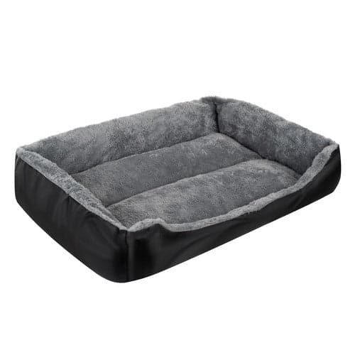 Hundeseng L 65x50x13 cm grå/sort maskinvask 30°C