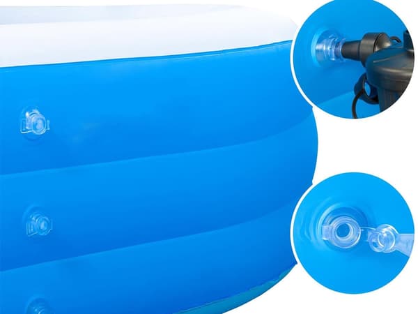 Oppustelig børnepool rektangulær PVC 165x110x40 cm