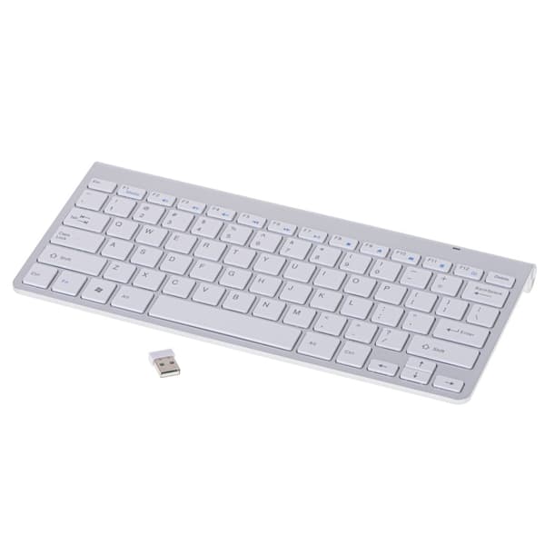 Langaton näppäimistö 2.4GHz USB hopea Smart TV/PC/Mac/Android