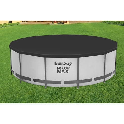 Poolöverdrag för rampool 366 cm diameter, svart PVC/PP
