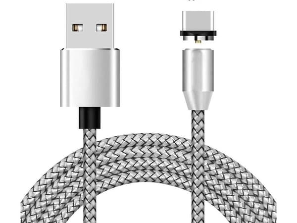 Magnetisk laddkabel 3-i-1 USB-C/Micro USB/Lightning 1 m