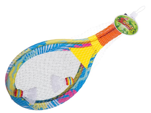 LED-belysta badmintonrack set 2-pack med 2 shuttles inkl batterier