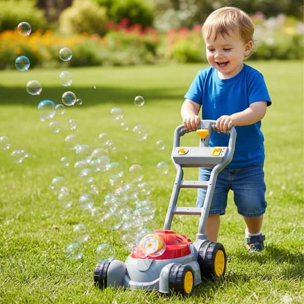 Legetøjsplæneklipper med boblemaskine, lyd & lys, 3+ år