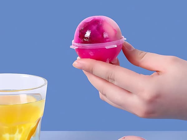 Isform til isboller 4 dele, plast, transparent, Ø5 cm