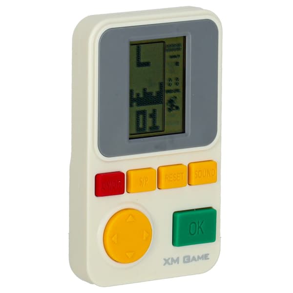 Elektroninen retro arcade-konsoli palikkapeli taskukoossa valkoinen 6+ CE