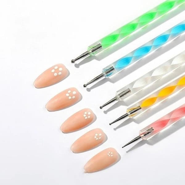 Eksklusivt sæt til neglekunst - 5 sorte UV-pensler & Dotting