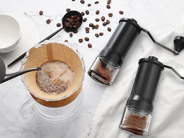 Manuel kaffekværn justerbar malingsgrad rustfrit stål/sort 16,5 cm