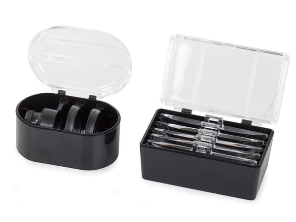 Pandelup med LED 8 linser 1–20x sort/hvid, 2 LED, universal
