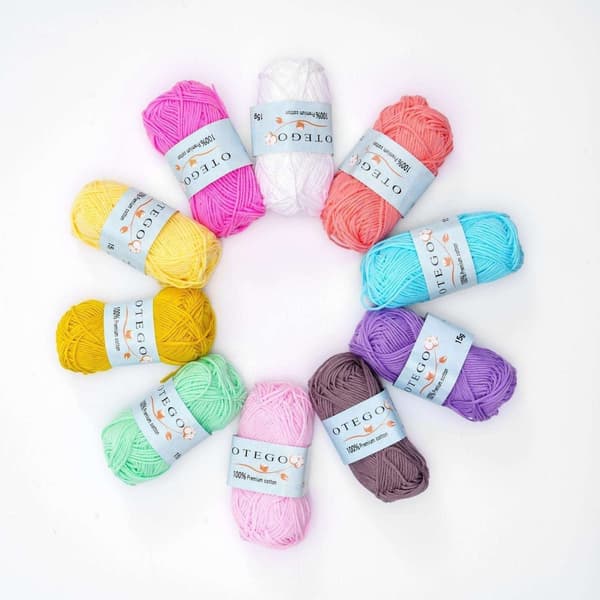 10-Pack Bomullsgarn - 15g per Nystan - Pastell