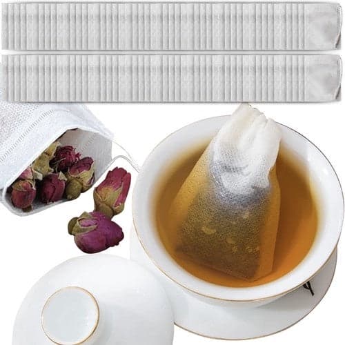 Tepåsar för löste med dragsko 10x8 cm 100-pack vit