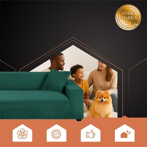 Sofabetræk hjørnesofa elastisk velour grøn 145-185 cm + pudebetræk