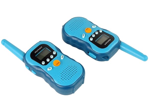 Walkie talkies för barn 2-pack blå 16 kanaler 3 km räckvidd