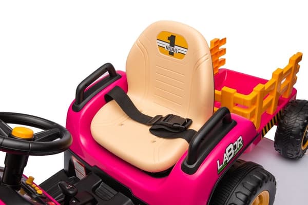 Batteridriven lektraktor för barn rosa BBH-030