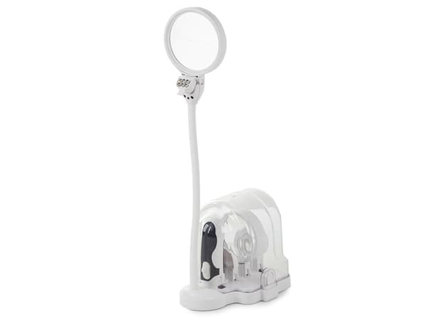 Bordslupp med LED 2-i-1 handlupp 3 linser 2,5x/5x/16x