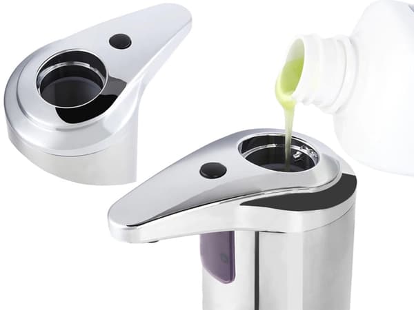 Berøringsfri sæbedispenser med sensor 200 ml sølv til flydende sæbe