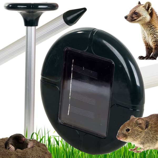 Solcellsdriven mullvads- och sorkskrämmare 32 cm 400–1000 Hz