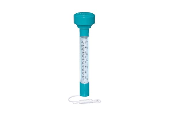 Pooltermometer flytande blå ABS med snodd, visar °C/°F