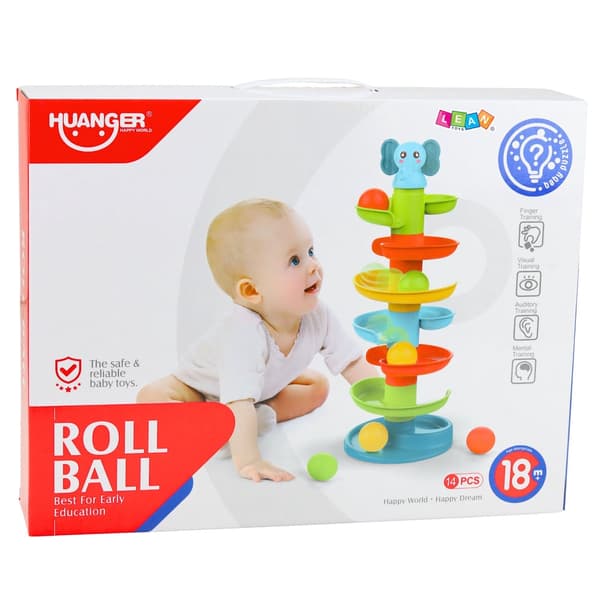 Boldtårn boldrutsjebane i plast 7 niveauer 47 cm med 6 bolde