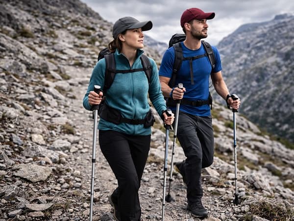Trekkingstavar hopfällbara aluminium anti-shock 2-pack silver