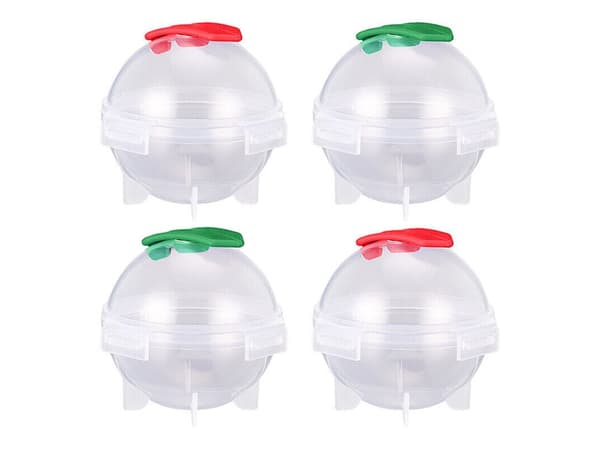 Isform til isboller 4 dele, plast, transparent, Ø5 cm