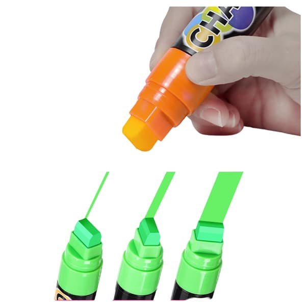 Kridtmarkører 8-pack hurtigtørrende til whiteboard, glas og keramik
