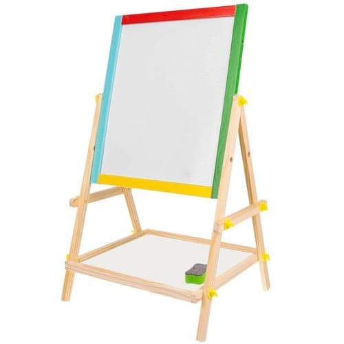 Dubbelsidig magnetisk barnritbräda med krita & whiteboard 65,5 cm