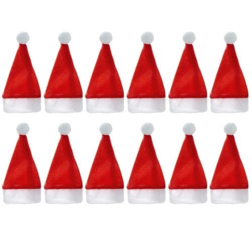 Bestickfodral tomteluva 12-pack polyester röd/vit 12,5x6 cm