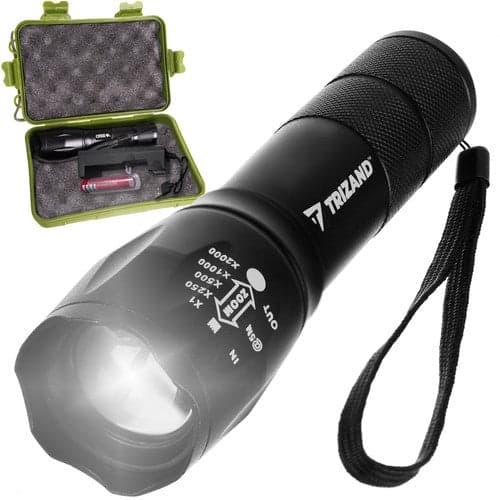 LED-taskulamppu T6 CREE 5W USB-ladattava zoom 3 tilaa musta