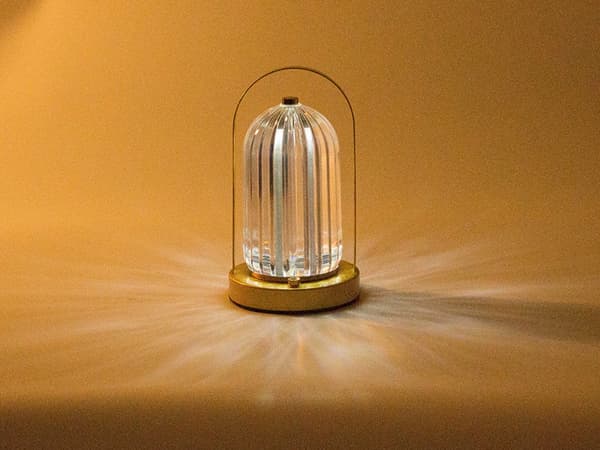 Bordlampe LED med glasdiffusor touch USB-opladning 21 cm