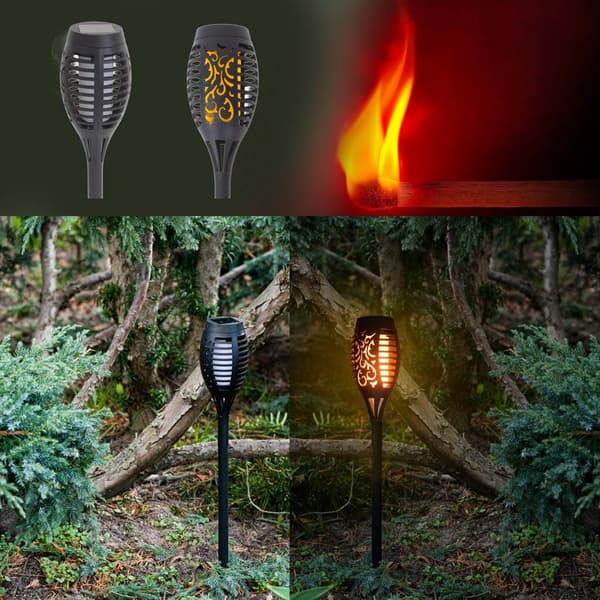 Solcellsfacklor för trädgård 4-pack 12 LED 51,5 cm