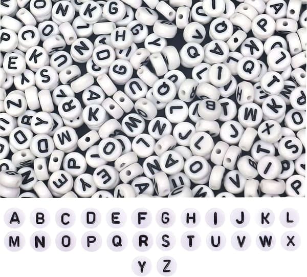 DIY Pärllåda med Bokstavspärlor – 1400 Pärlor + Elastisk Tråd