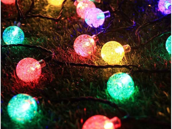 Solcellsdriven ljusslinga 20 LED multicolor 4,5 m, 8 lägen